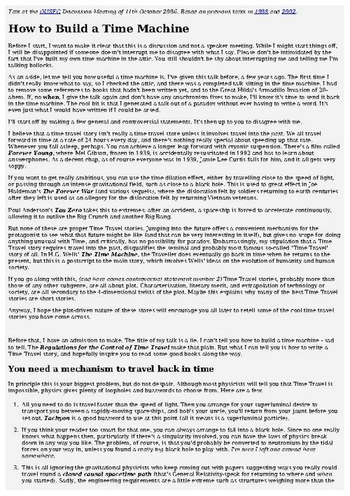 How to Build a Time Machine